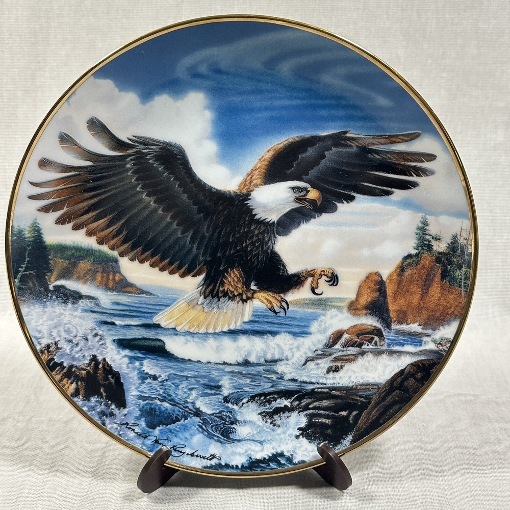 FOREVER FREE‎ Plate Ronald Van Ruyckevelt FRANKLIN MINT Eagle PLATE 24 Karat Rim
